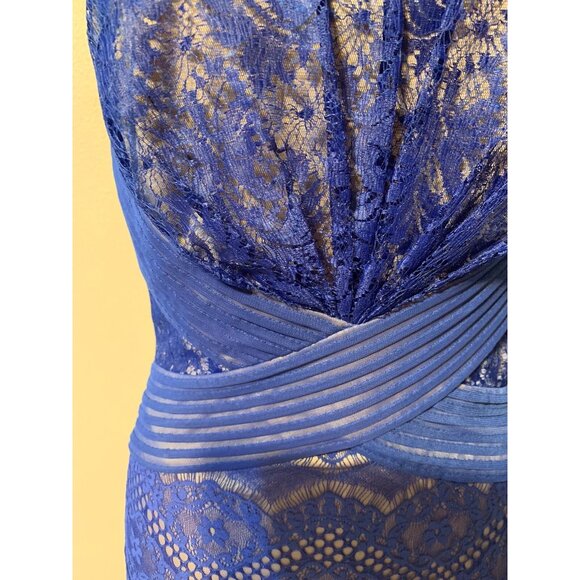 Anthropologie Tadashi Shoji Dress 6 Small Blue Sleeveless Wedding Party Cruise - Picture 6 of 9